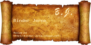 Binder Jerne névjegykártya